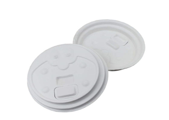 paper coffee cup lid 80mm biodegradable for 8oz takeout drink, sugarcane pulp, durable, disposable